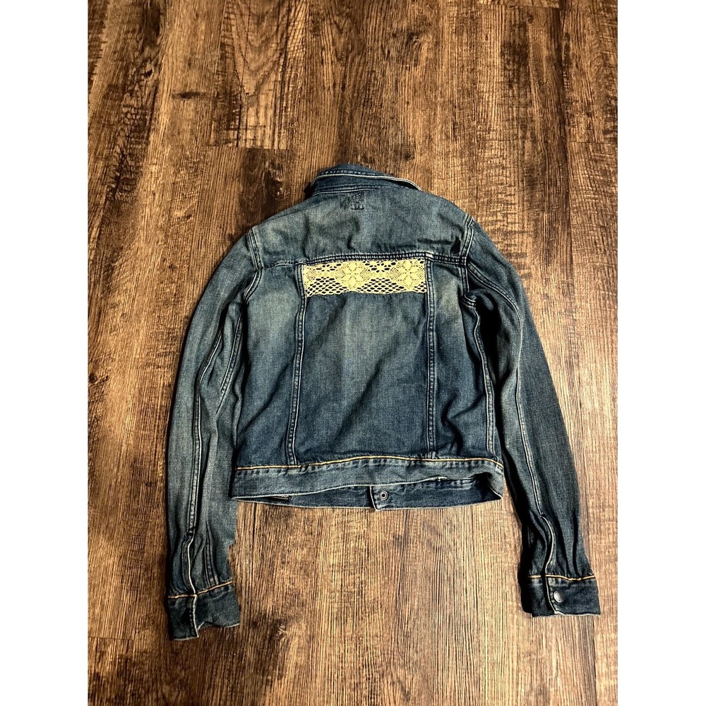 Volcom Union Jacket Womens 8 Blue Denim Stretch Snap Front Outdoor Classic - Picture 11 of 14